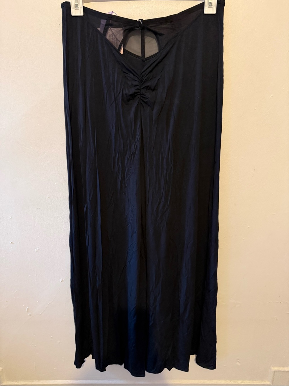 Savage x fenty Aqua hour Black High-Waist Wide Leg Pants with Ruched Back Detail - Picture 10 of 11